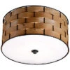 Shaker Woven Wood 3-Light Flush Mount Home -Kenroy 3050562580 RLLD 1